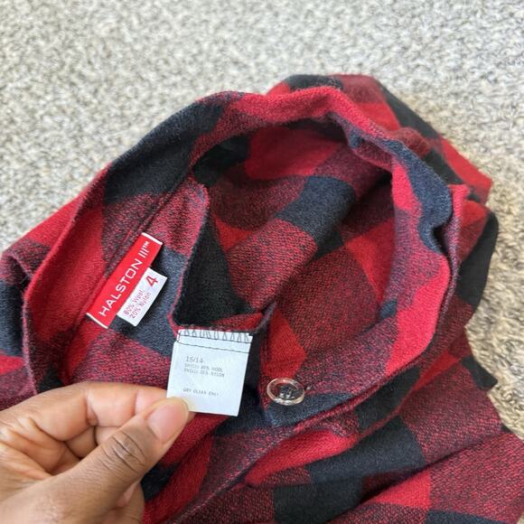 Vtg Halston Wool Midi Skirt Sz 4 Red Tartan Plaid Scotch A Line Pleated New - Picture 5 of 7